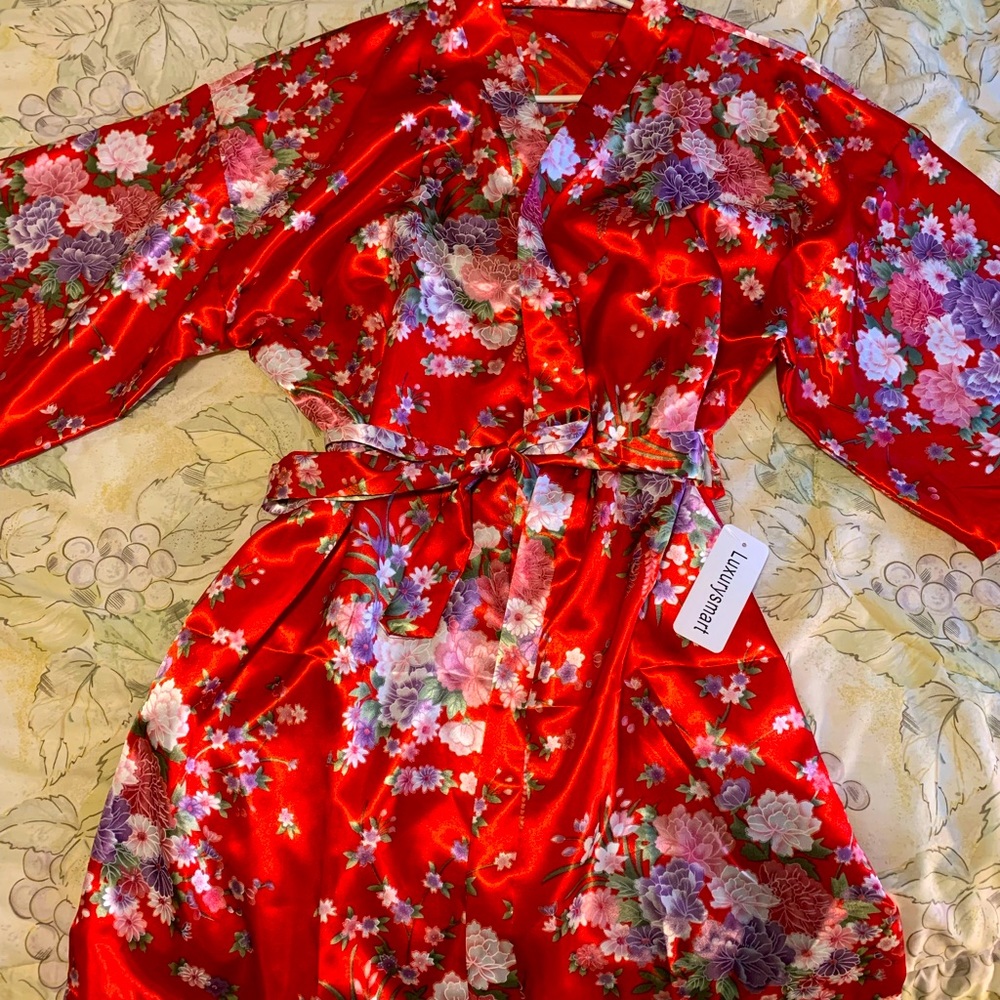 Floral Silky Robe